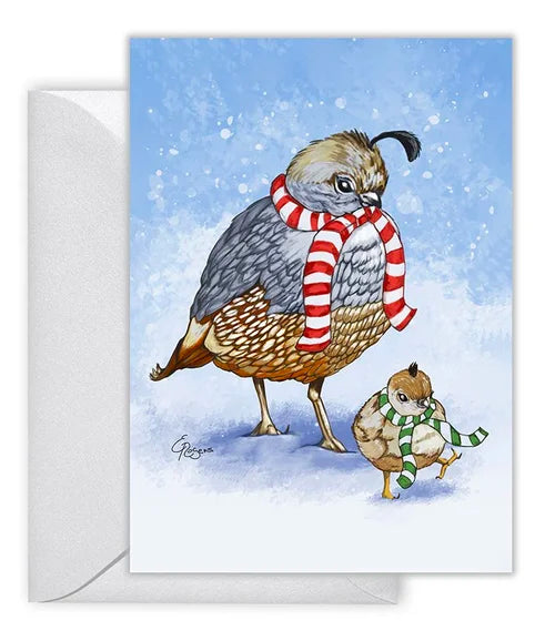 Quail Family Christmas Card