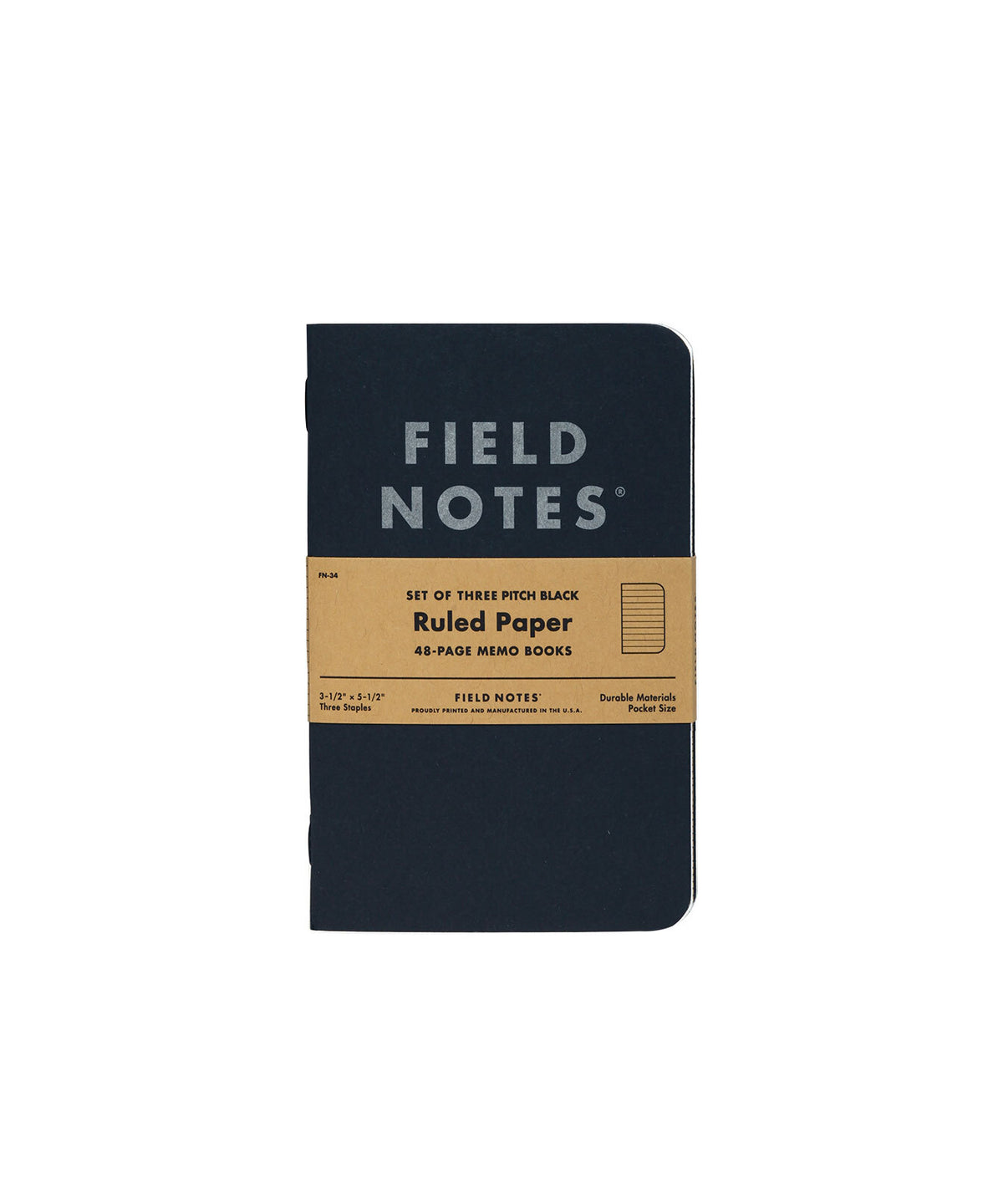 Field Notes Dot-Graph Memo Book (Pitch Black, Set of 3)